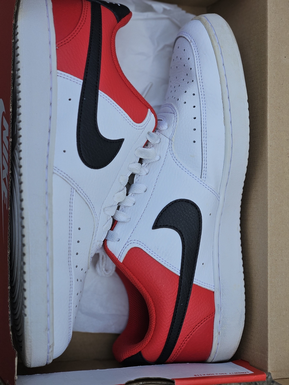 Nike Air Force 1 Low White Black Red Sneakers